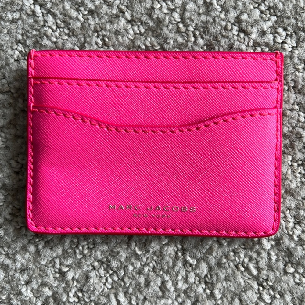 Marc Jacobs neon pink card holder